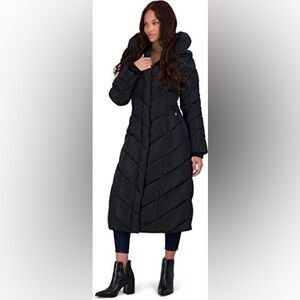 Steve Madden Black Chevron Puffer Jacket